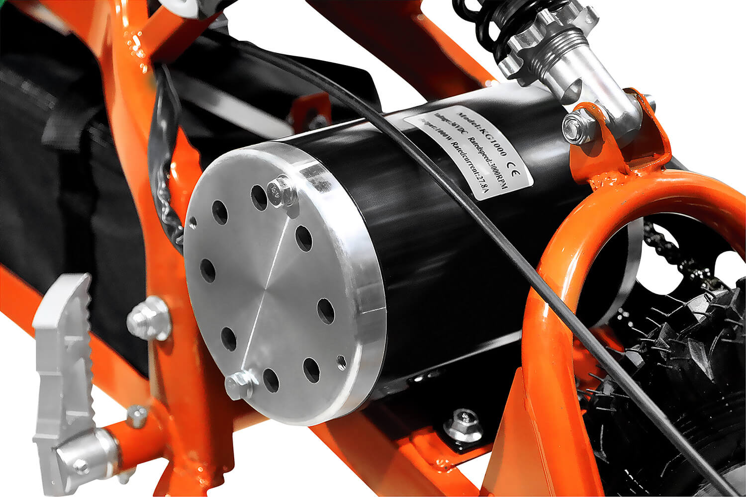 Ruota Posteriore Completa Per MotoTec Pro 36v 1000w - Gomma 80/100-10